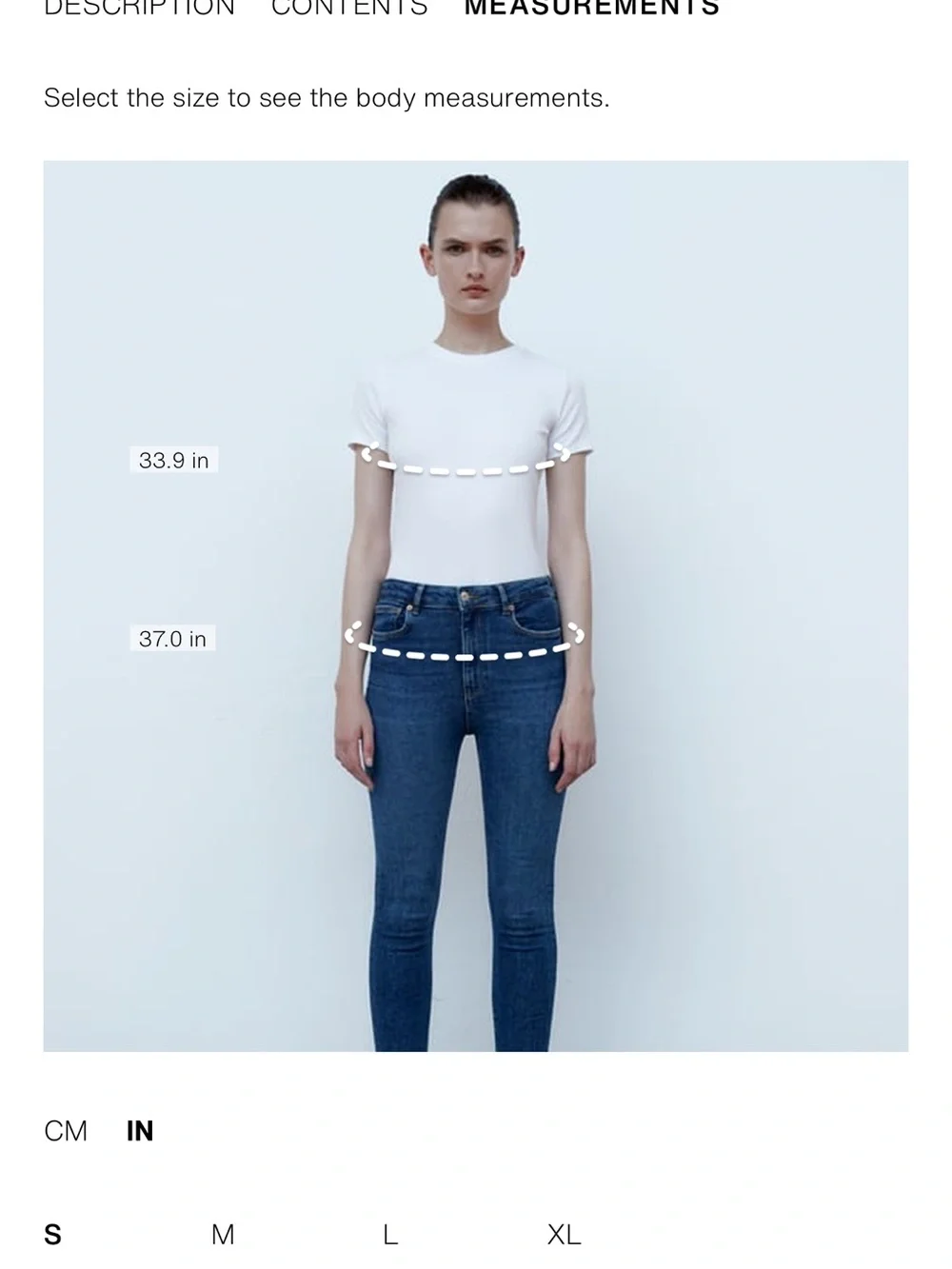 Zara sizes selling